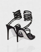 ADELIA | High-Heel-Sandalen mit Wickelriemen
