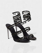 ADELIA | High-Heel-Sandalen mit Wickelriemen
