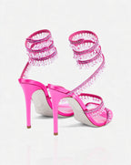 ADELIA | High-Heel-Sandalen mit Wickelriemen