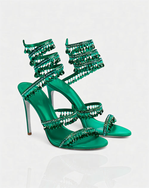 ADELIA | High-Heel-Sandalen mit Wickelriemen