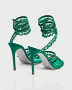 ADELIA | High-Heel-Sandalen mit Wickelriemen