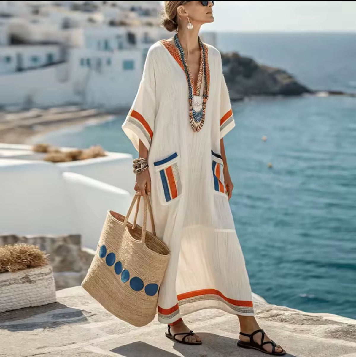 Elegantes Mary - Langes Strandkleid für einen modischen Sommerlook