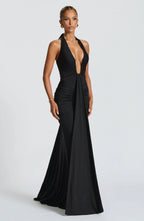 SASHA | Maxikleid mit Tiefem Ausschnitt