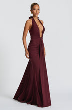 SASHA | Maxikleid mit Tiefem Ausschnitt