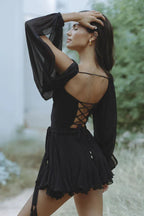 MAREIKE | Drapiertes Mini Kleid mit Volant