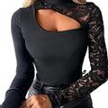 TJARA | Langarm-Top mit Spitze und Cut-out
