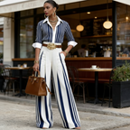 ALWINE | Gestreiftes Hemd-Hosen-Set
