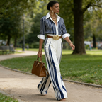 ALWINE | Gestreiftes Hemd-Hosen-Set