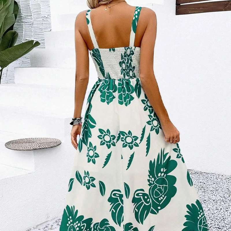 HEDI | Maxikleid mit Eckigem Ausschnitt