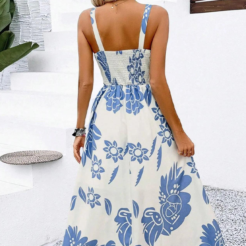 HEDI | Maxikleid mit Eckigem Ausschnitt