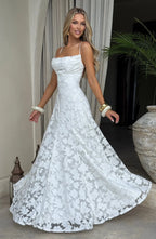 SOFIA Spitzen Maxi Kleid - Weiß